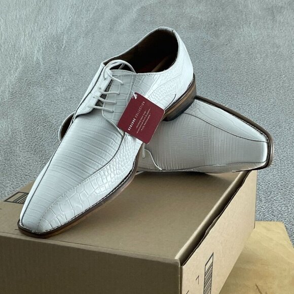 Stacy Adams Men\'s Turano Bike Toe Oxford, White, 14 NWOB S052 main image 4